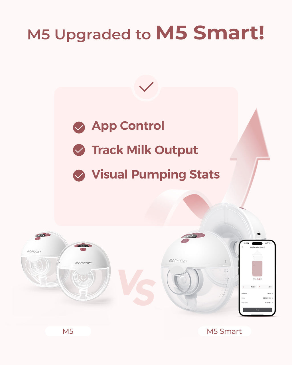 M5 Smart Heat Massager Bundle: Double M5 Smart Breast Pump and Double Breast Massager