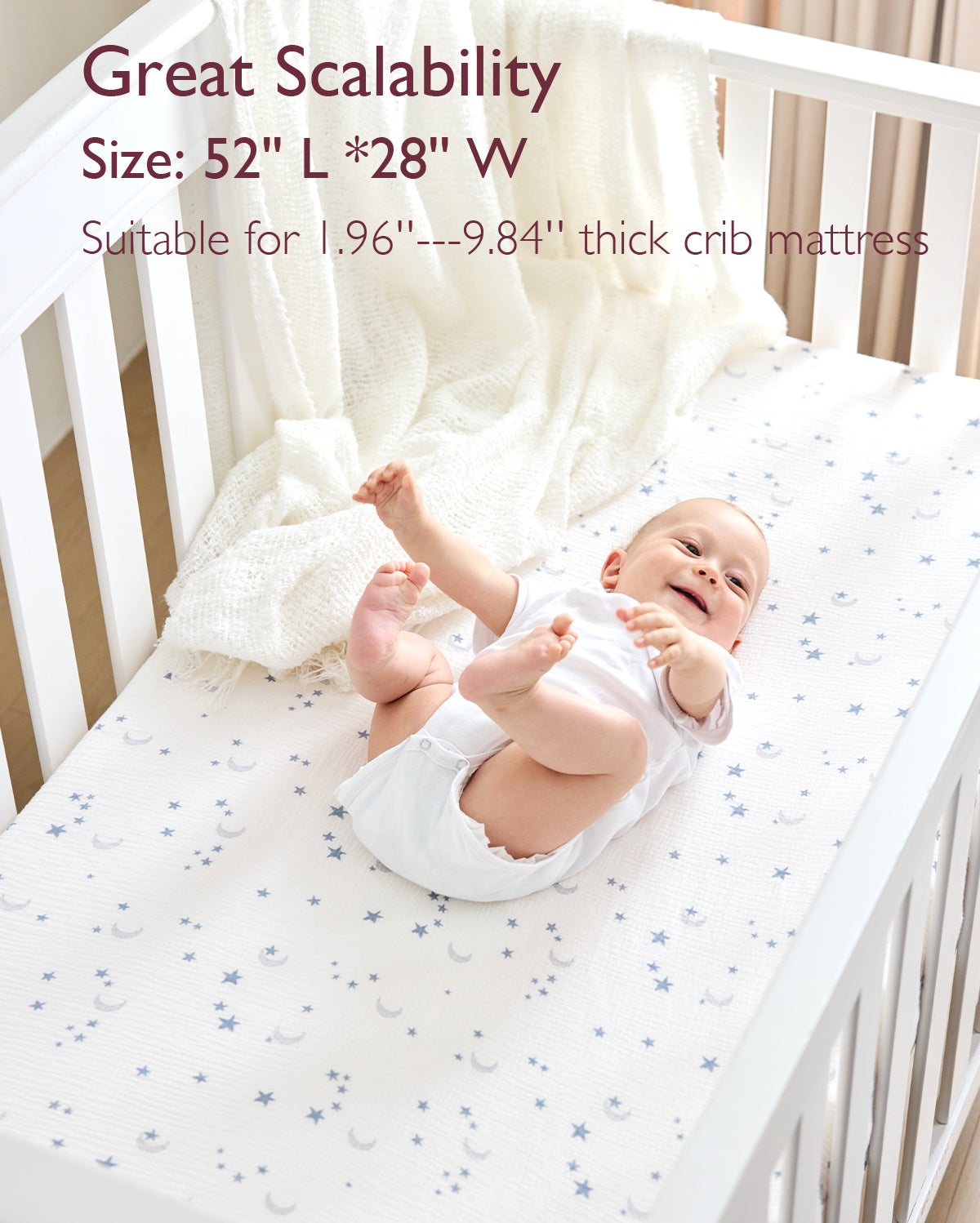 Momcozy Muslin Fitted Crib Sheets - 2 sizes